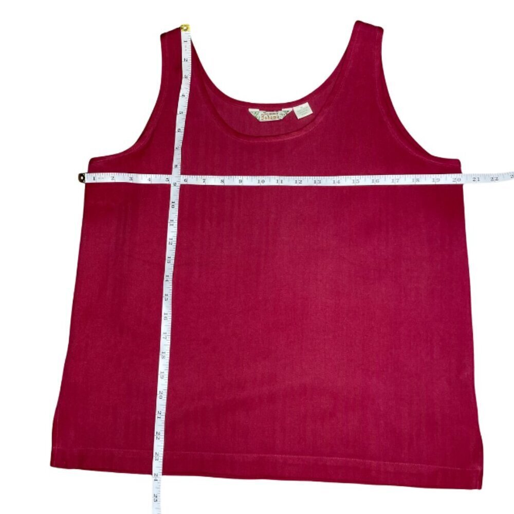 Tommy Bahama 100% Silk Raspberry Pink Chevron Weave Tank Top - Size M - Picture 7 of 9